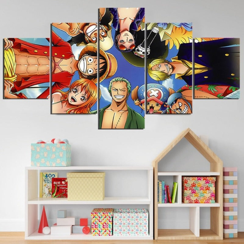 5 stk "Animation Luffy Straw Hat Pirates" - Veggkunst Modulare Bilder Plakat | Skanto