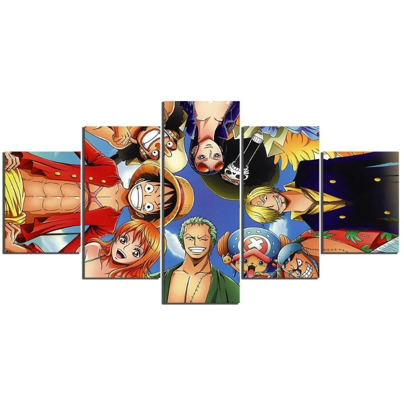 5 stk "Animation Luffy Straw Hat Pirates" - Veggkunst Modulare Bilder Plakat | Skanto