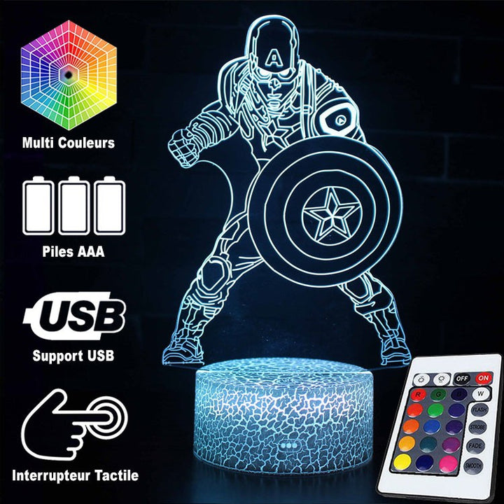 Skanto | 3D Lampe Marvel Captain America Kamp