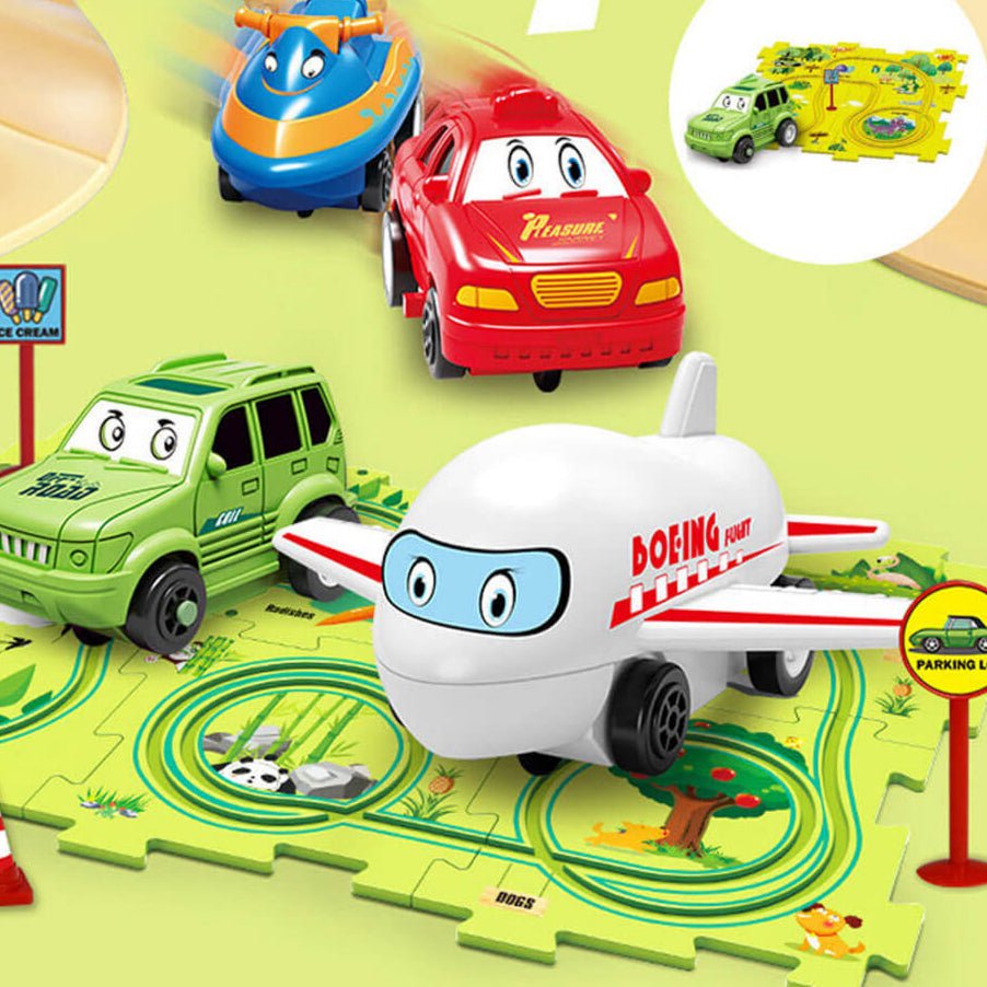 Skanto | Carpuzzle – Kreativ løpsbane puslespill med bil og tilbehør