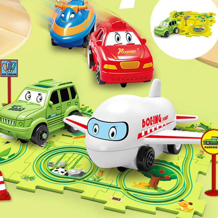 Skanto | Carpuzzle – Kreativ løpsbane puslespill med bil og tilbehør