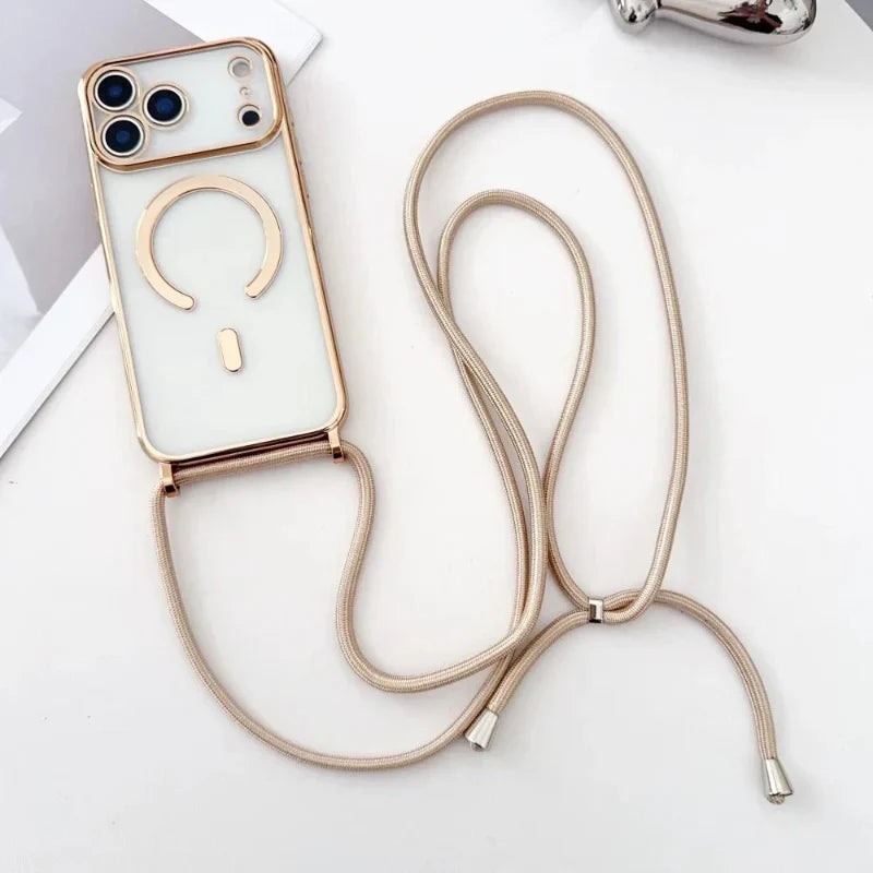 CarryLink – Verstellbares Handy-Lanyard med gjennomsiktig MagSafe-Hülle