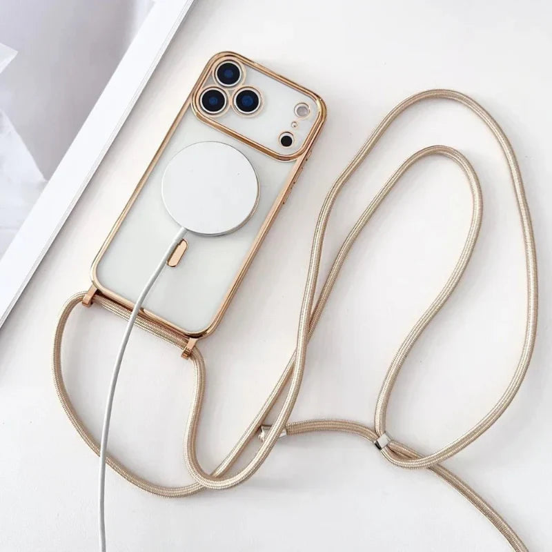 CarryLink – Verstellbares Handy-Lanyard med gjennomsiktig MagSafe-Hülle