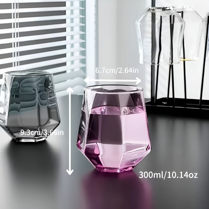 Glass Cup i Transparent Design, 4-Delts Sett – Stilig og Dekorativ Design | 300 ml Glass Cup for Vann, Juice, og Te | Skanto