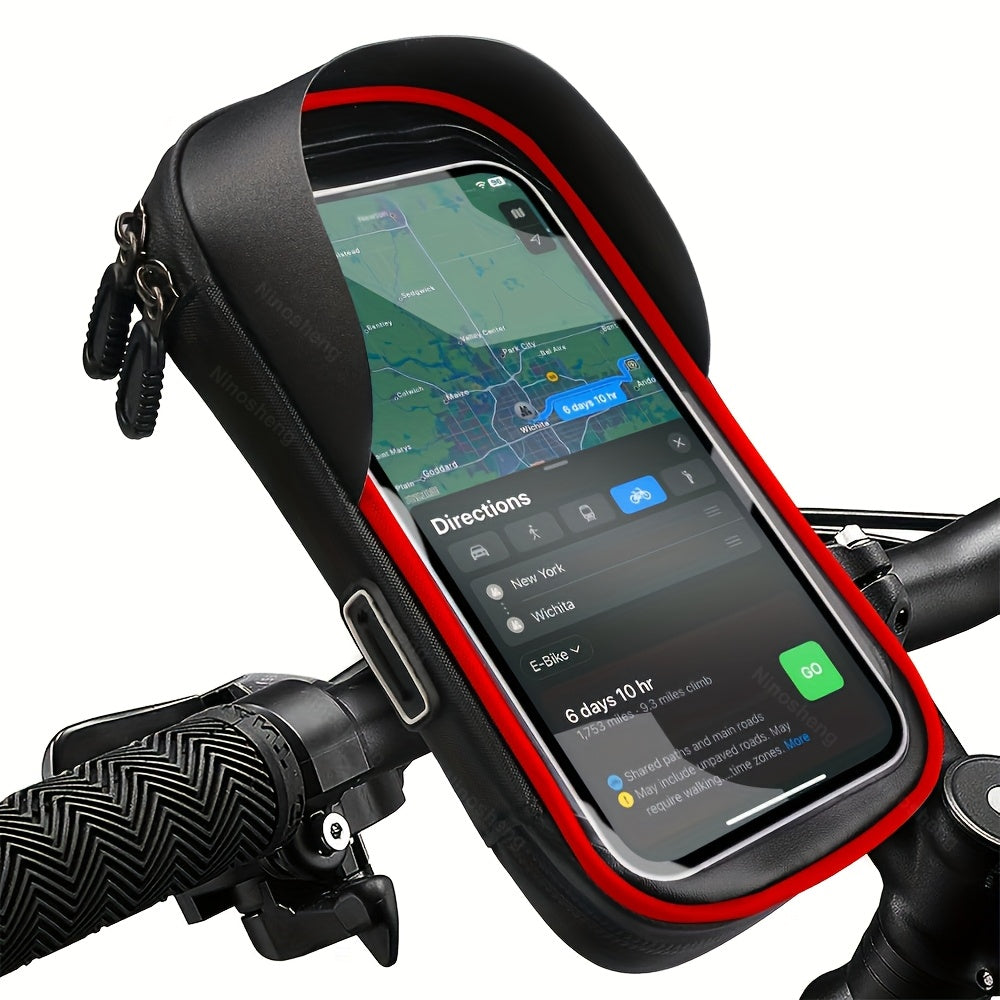 Wasserdichte Handyhalterung für Fahrrad og Motorrad – 360° drehbar og geeignet für 4,5–6,4 Zoll