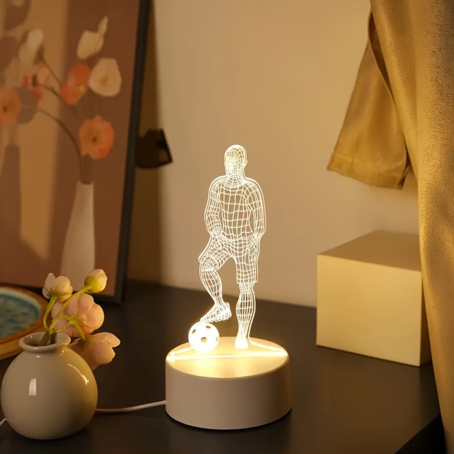 SportGlow - LED Bordlampe med 3D Fotball Design Skanto