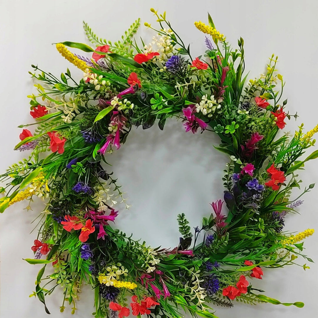 Skanto | Vår Solblomsterkrans for Dør – Håndlaget med Eukalyptus og Silke Blomster