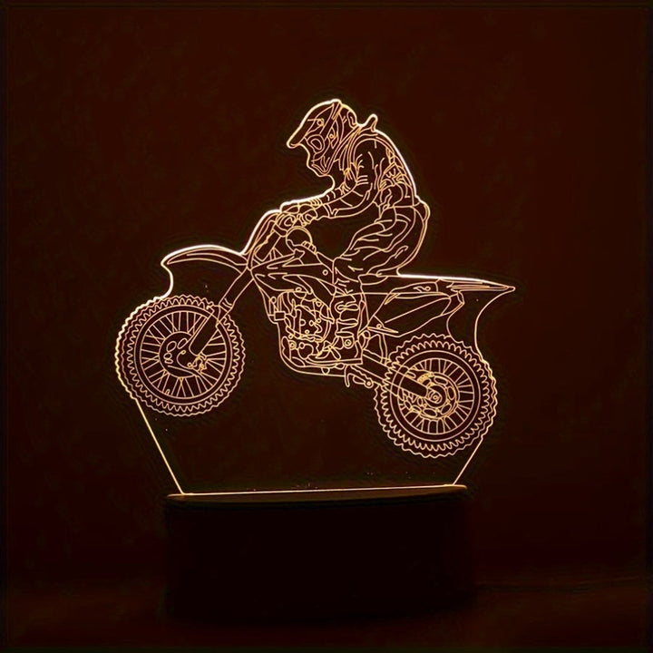 MotoLamp - 3D LED Nattlampe Motocross Tema Skanto