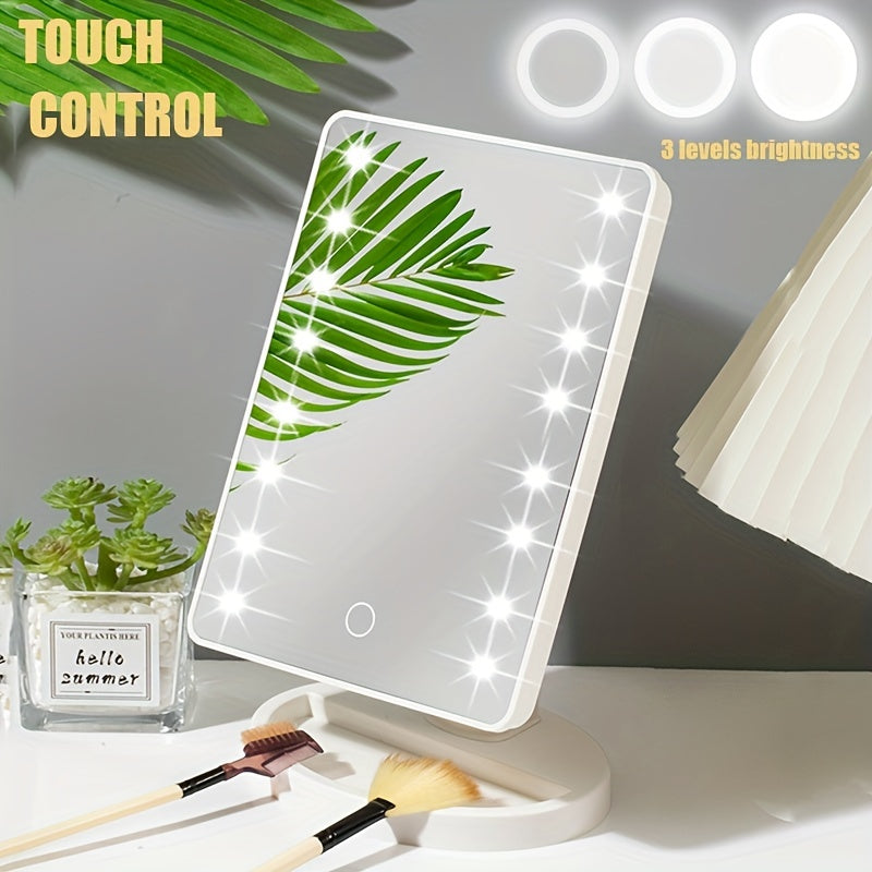 GlowMirror – Bærbar sminkespeil med LED-belysning Skanto