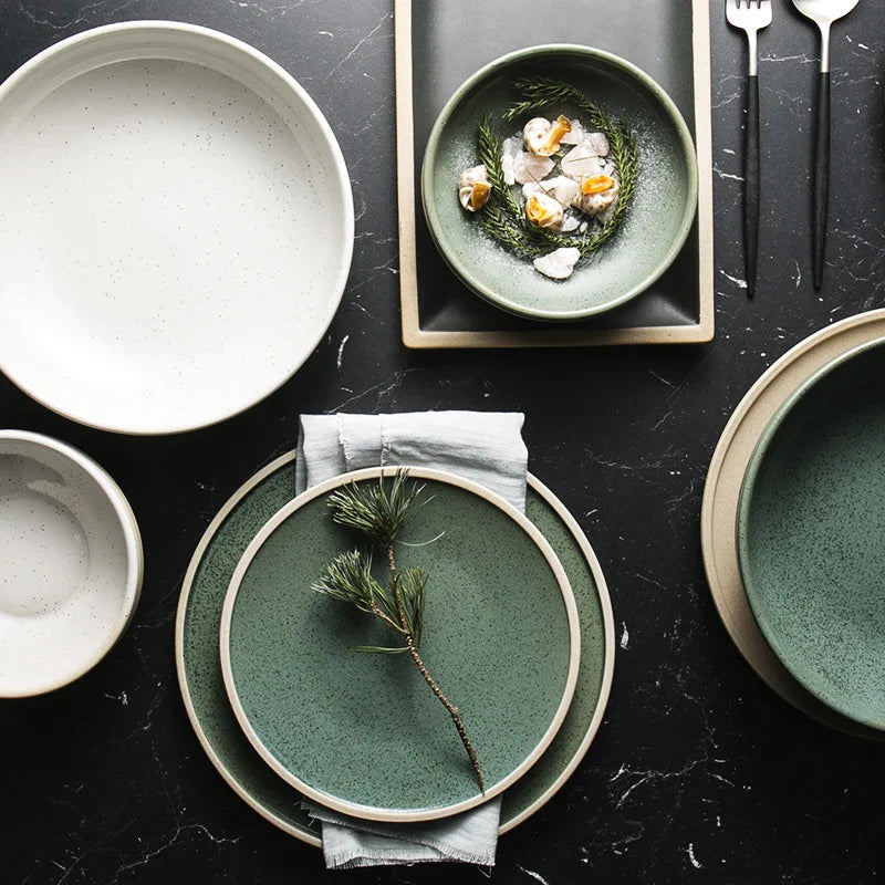 Keramisk middagstallerken Elegant western servise for biff og salater | Skanto
