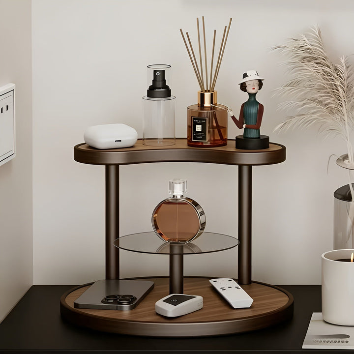 Roterende tre sminkeorganisator - 3-lags og stabil | Praktisk oppbevaring for kosmetikk | Skanto