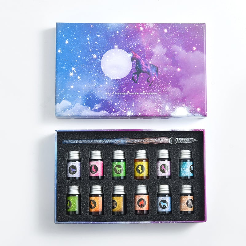 Skanto | Kalligrafi Glass Dyp Penne Inks Sett