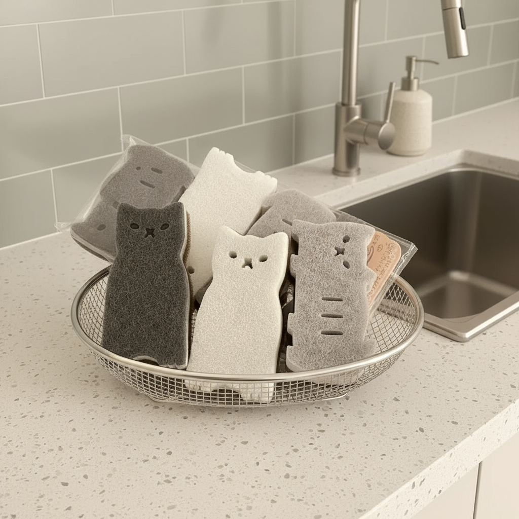 Skanto | Mini Katt Multi-formål Rengjøringssvamp