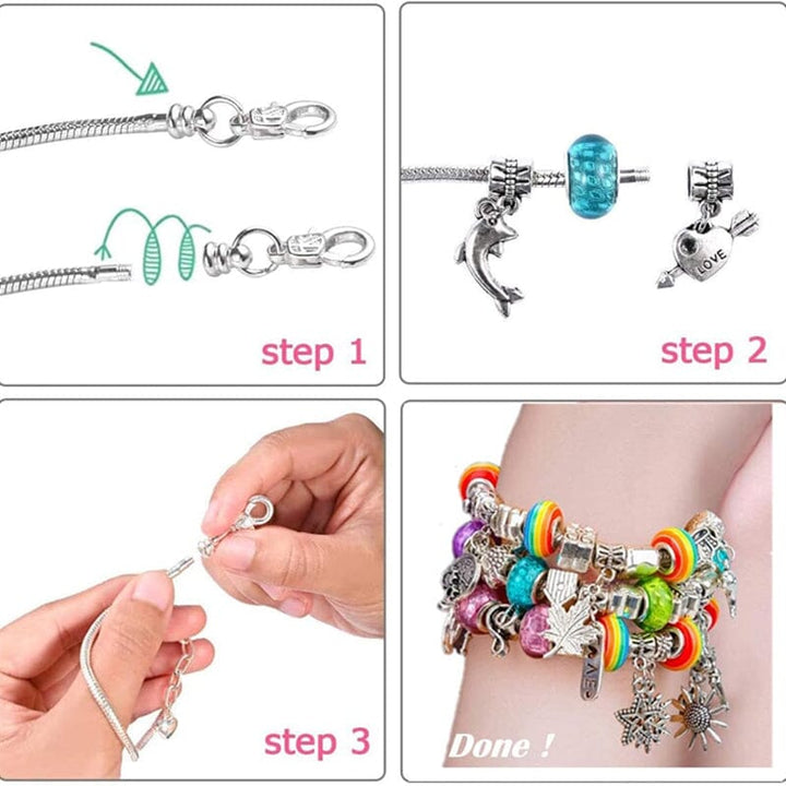 Skanto | CHARMELLA – Glitrende Jenters Charm Armbånd Lage Sett for Kreativ Moro