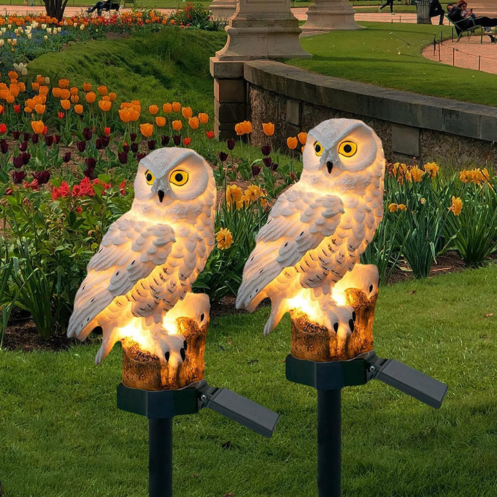 Gartenleuchten-Solar-Eule-LED-Set for den Außenbereich