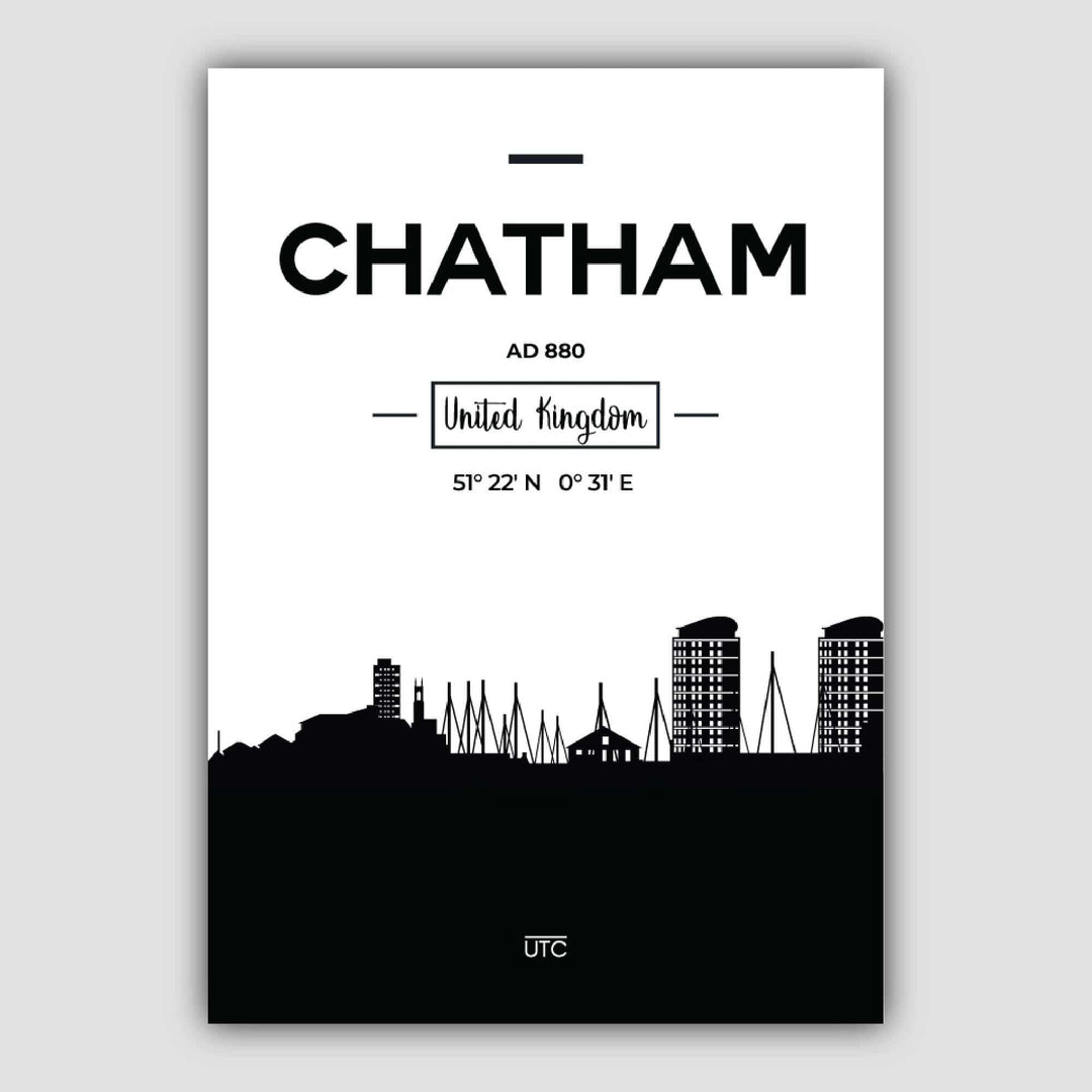 Chatham City Skyline bybildetrykk
