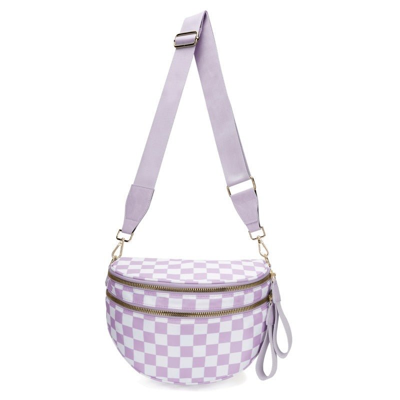 Skanto | LuxeMosaic Iris Crossbody Bag | Stilren sjakkbrettveske med justerbar stropp for hverdags nødvendigheter