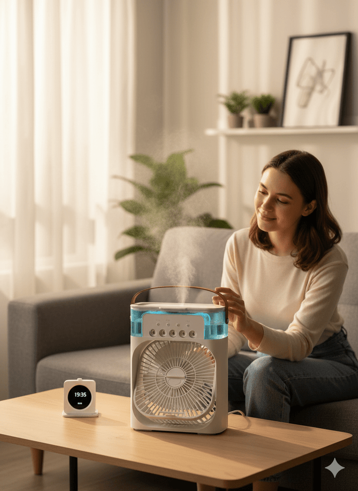 Skanto | ChillCube Compact – Desktop Evaporativ Mini Kjøler for Personlig Punktlindring