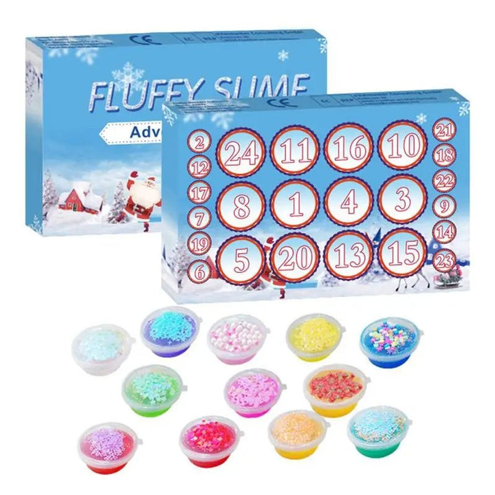 Skanto | Juletid Adventskalender 24 Dager Crystal Mud Blind Box - Jule Countdown Leketøy for Barn