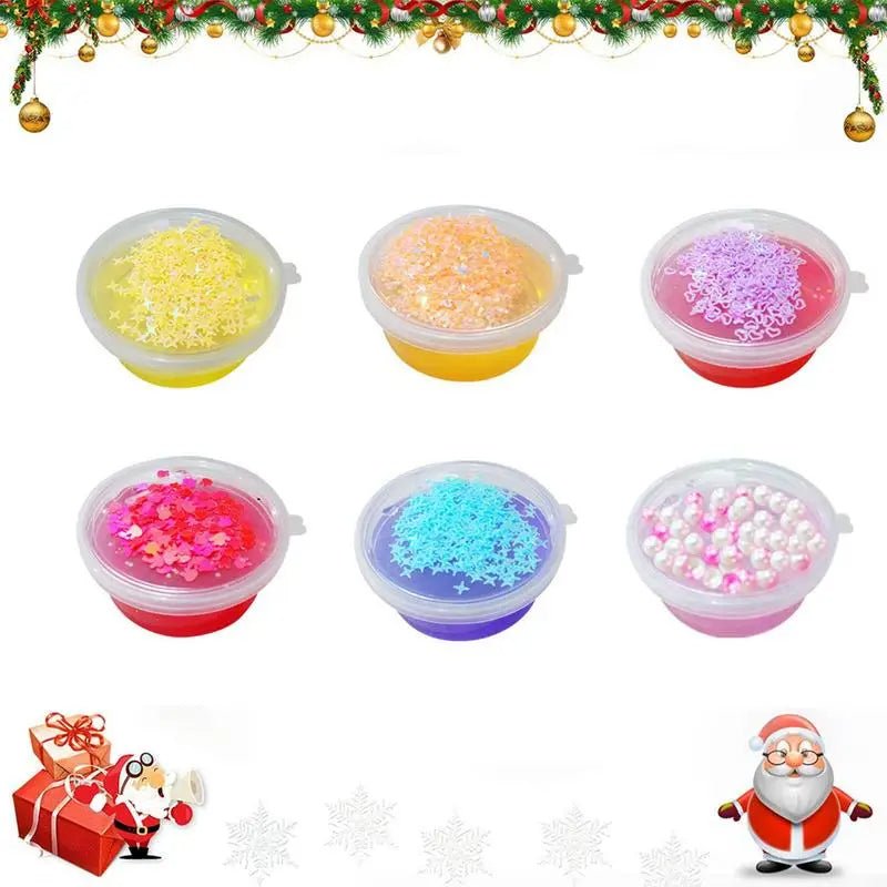 Skanto | Juletid Adventskalender 24 Dager Crystal Mud Blind Box - Jule Countdown Leketøy for Barn