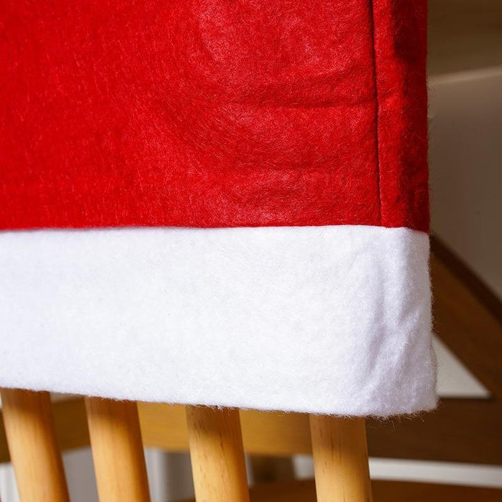 Skanto | Jule Santa Hatt Stoltrekk - Festlig Stol Eleganse - 4 delers sett