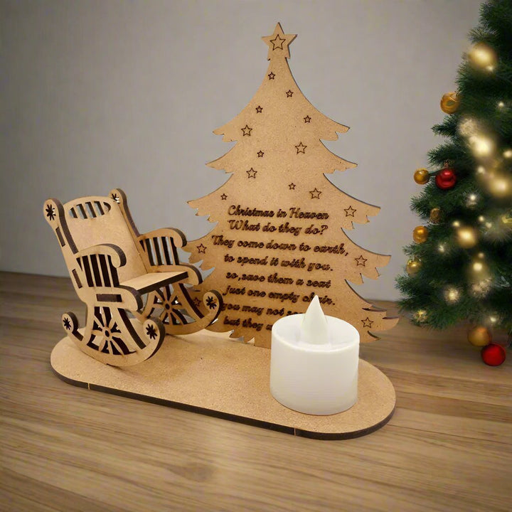 Skanto | Jule Tealight Lysestake – "God Jul i Himmelen" Minnesminne for Kjæreste Høytidsminner & Borddekorasjoner