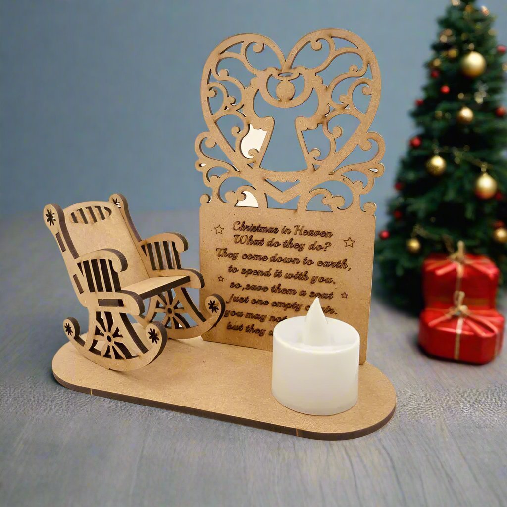Skanto | Jule Tealight Lysestake – "God Jul i Himmelen" Minnesminne for Kjæreste Høytidsminner & Borddekorasjoner