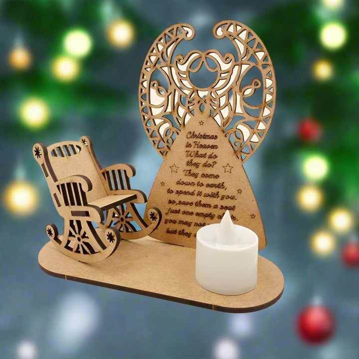 Skanto | Jule Tealight Lysestake – "God Jul i Himmelen" Minnesminne for Kjæreste Høytidsminner & Borddekorasjoner