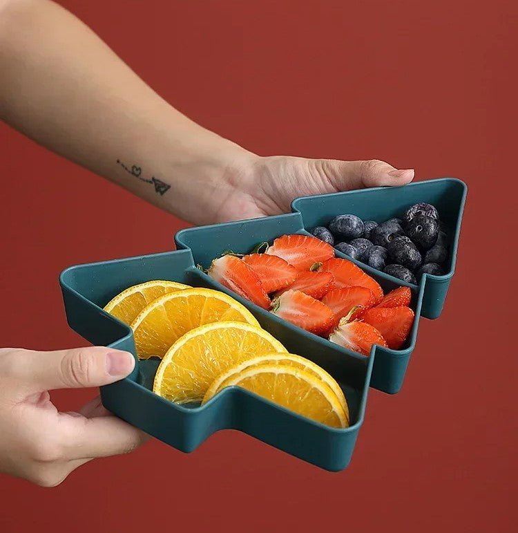 Skanto | Juletre-formede Snacks Tallerkener - Sett med 4 - Perfekt for Godteri, Nøtter, Frukt og Desserter ved Fester & Høytider