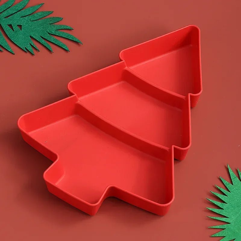 Skanto | Juletre-formede Snacks Tallerkener - Sett med 4 - Perfekt for Godteri, Nøtter, Frukt og Desserter ved Fester & Høytider