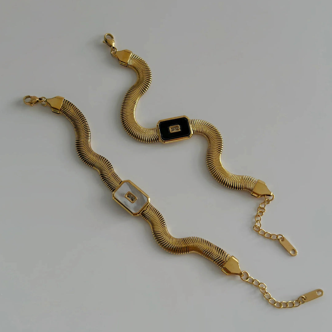 Skanto | Chunky Chain & Herringbone Armbånd