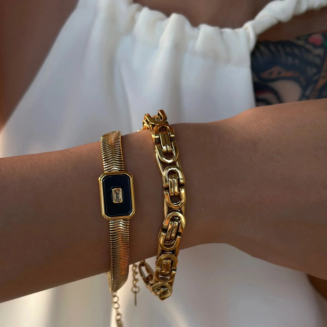 Skanto | Chunky Chain & Herringbone Armbånd