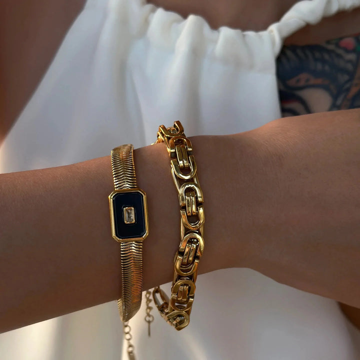 Skanto | Chunky Chain & Herringbone Armbånd