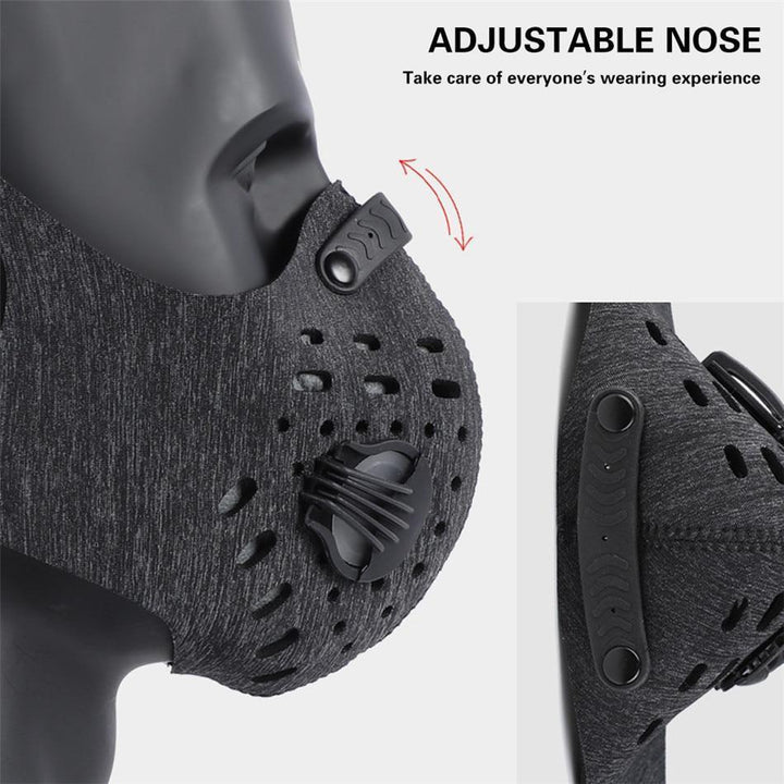 Atmungsaktive Neopren-Gesichtsmaske gegen Umweltverschmutzung
