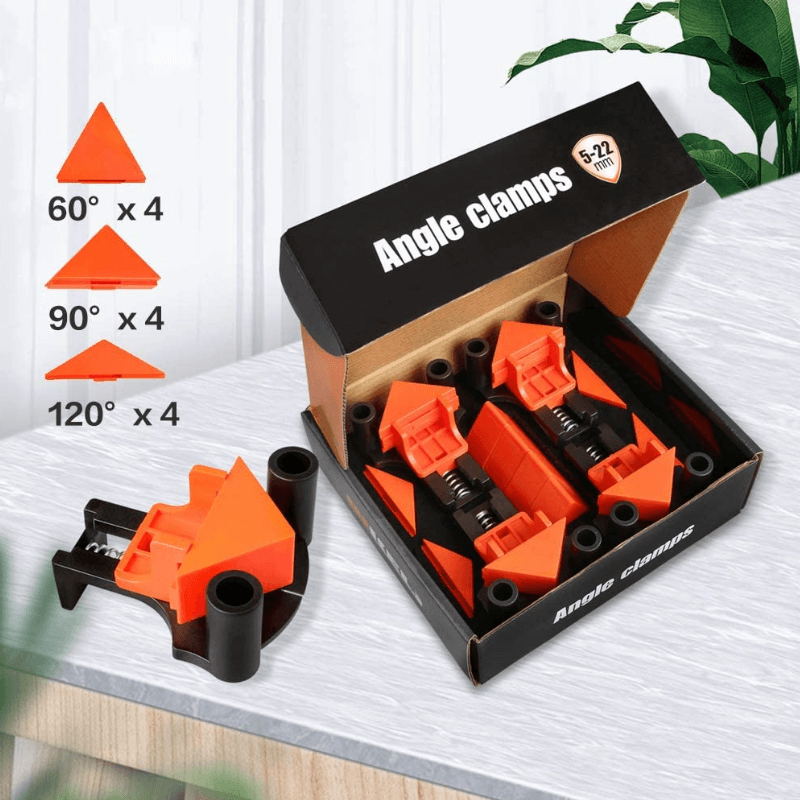 Skanto | CORNERMATE – Justerbart 4-vejs hjørneklips-sett for perfekte 60°, 90° og 120° vinkler