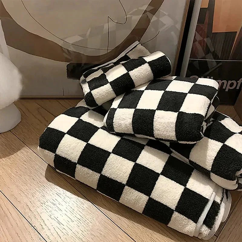 Skanto | Klassisk Rutete Mønster Sofa Teppeserviet