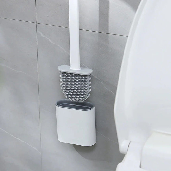 Skanto | CleanBrush – Hygienisk Silikon Toalettbørste med Veggfeste