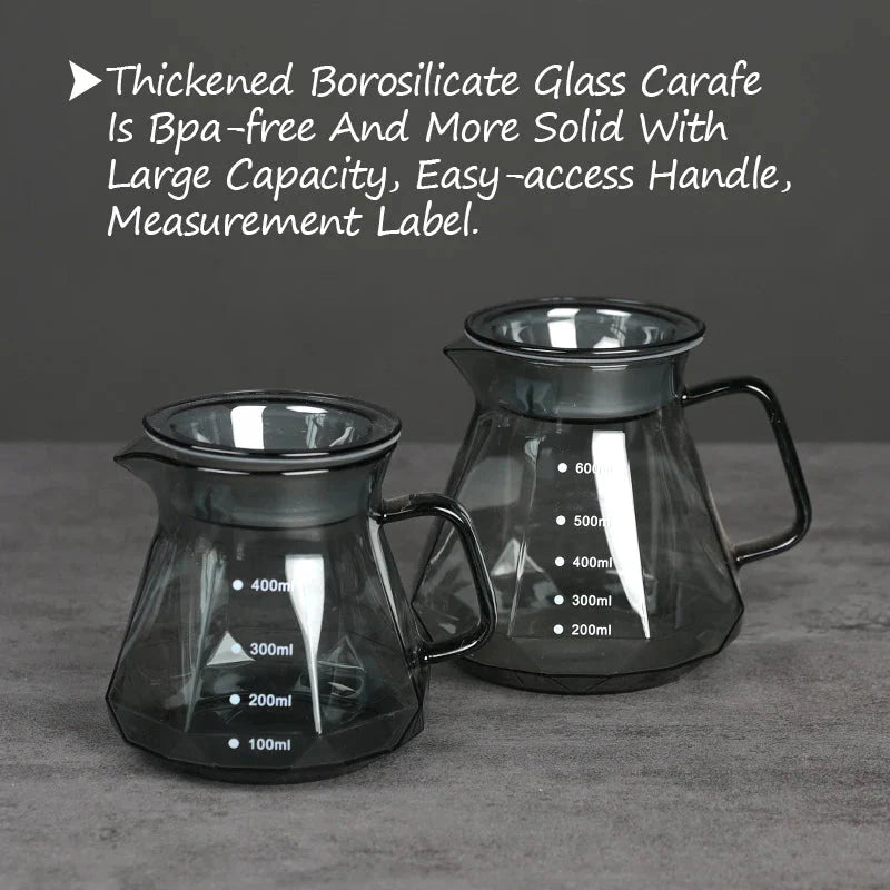 Clear Glass Range Kaffe Server For Pour Over Kaffe og Te Kanne | Skanto