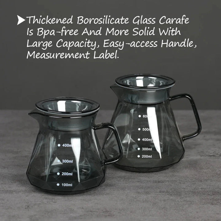 Clear Glass Range Kaffe Server For Pour Over Kaffe og Te Kanne | Skanto