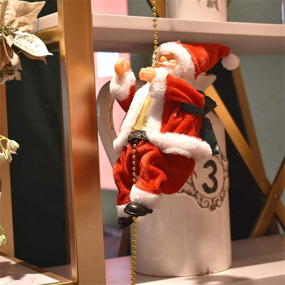 Skanto | Klatrende julenisse julepynt - Klatrende julenisse med lysmusikk innendørs og utendørs juledekor