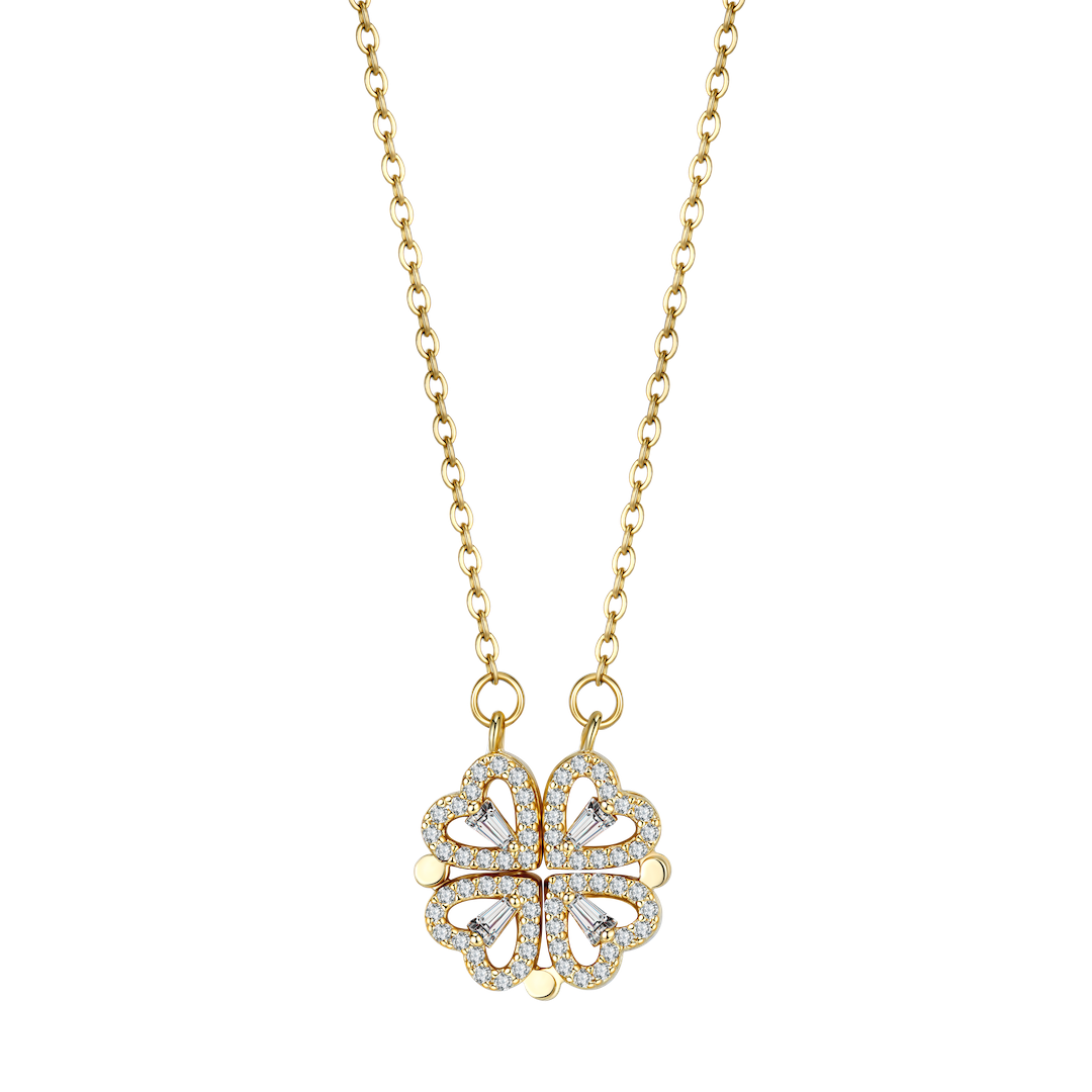 Lucky Charm Necklace - Elegant Heart-Shaped Necklace in Gold Skanto