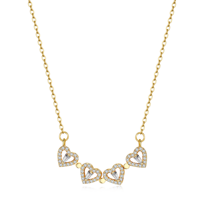 Lucky Charm Necklace - Elegant Heart-Shaped Necklace in Gold Skanto