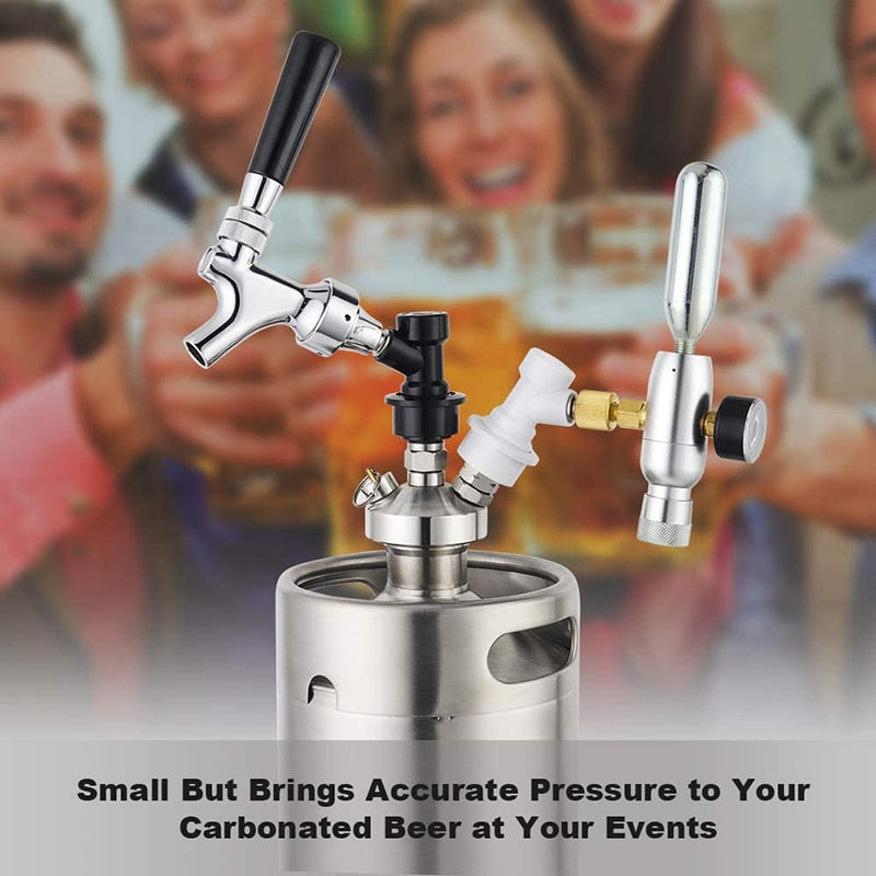 Co2 Lader Kit 0-60PSI Co2 Regulator Mini Keg Lader med Ball Lock | Skanto