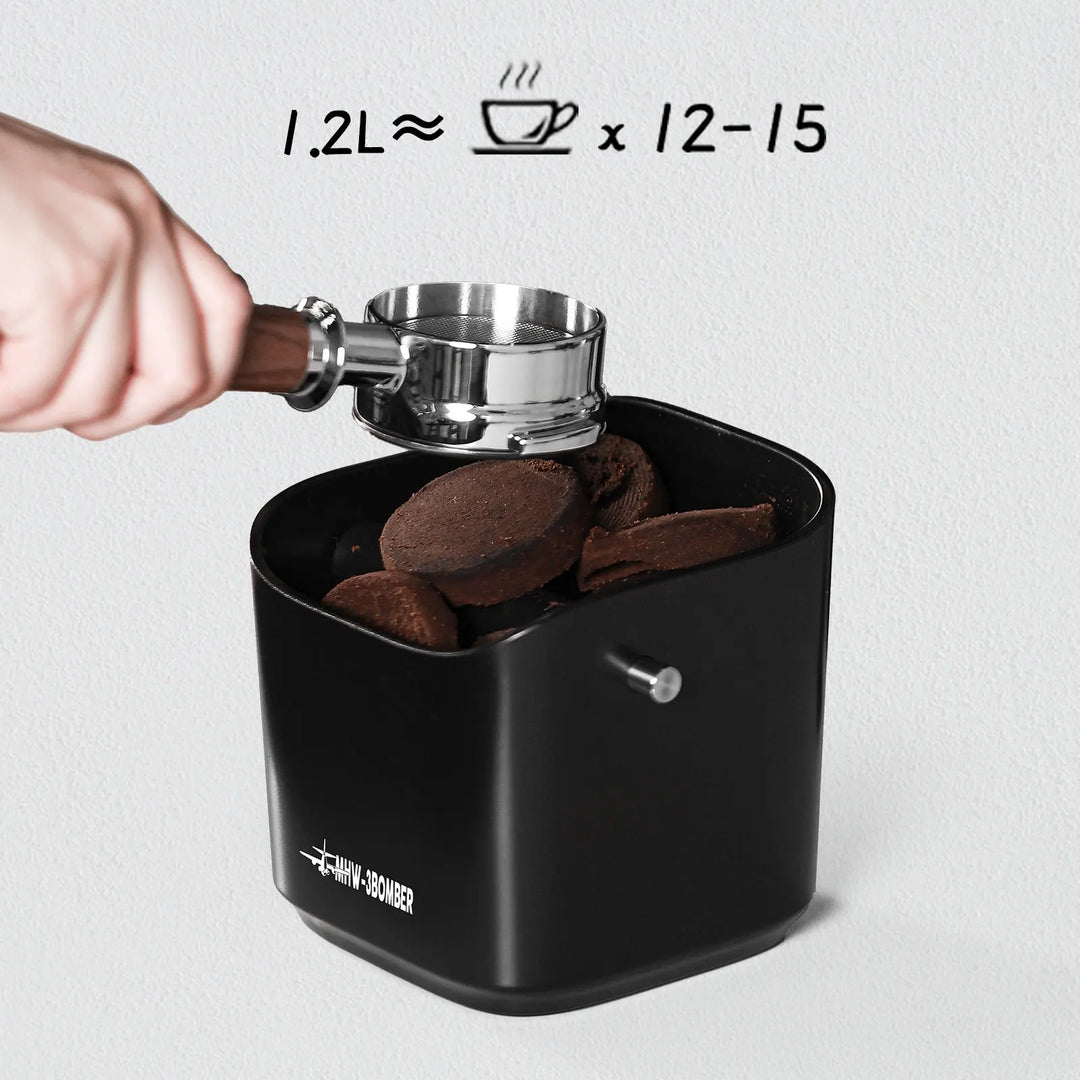 Kaffeslam Knock Box Firkantet Fjernbar Knock Bar og Sklisikker Bunn | Skanto