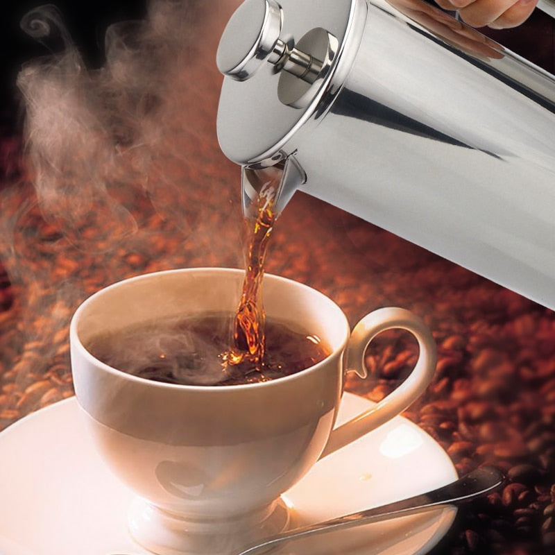 Kaffetrakter Fransk Presse Rustfritt Stål Espresso Kaffe Maskin | Skanto