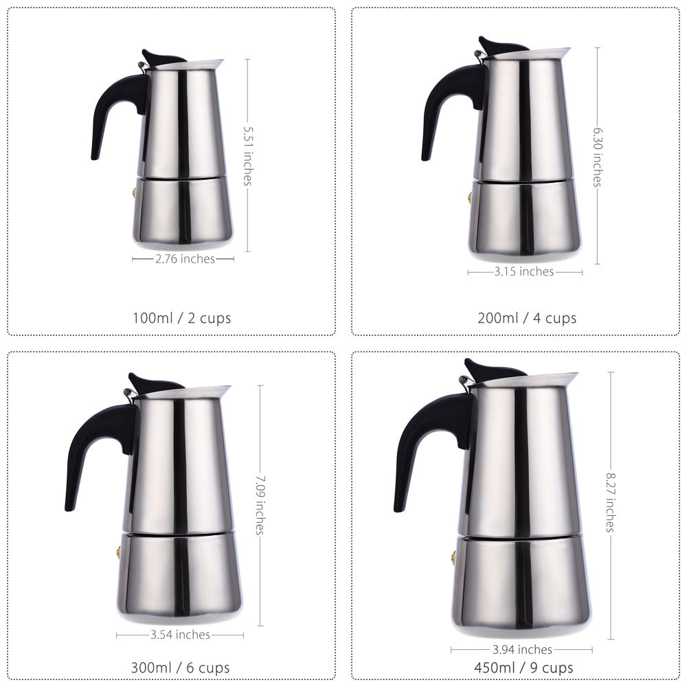 Kaffekanne Mocha Espresso Latte Perkolator Komfyr Latte Stekepanne | Skanto