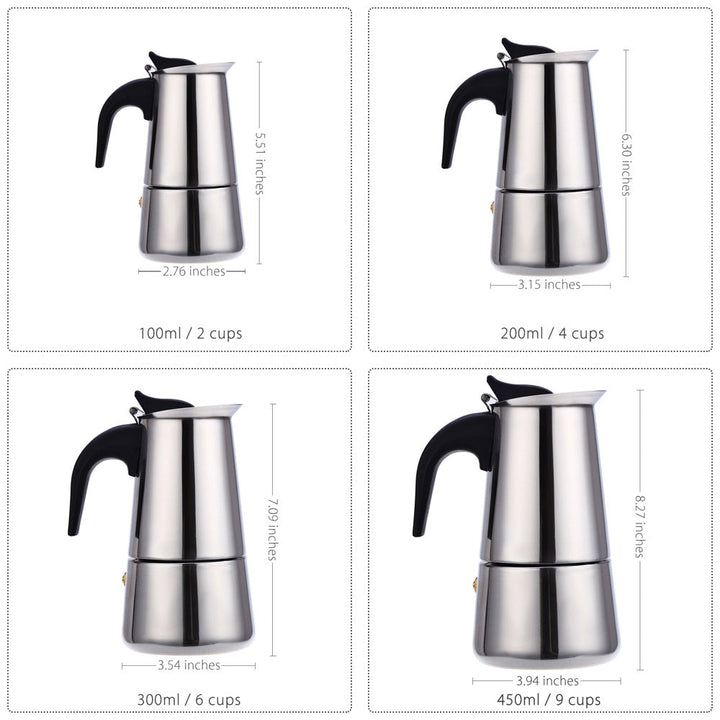 Kaffekanne Mocha Espresso Latte Perkolator Komfyr Latte Stekepanne | Skanto