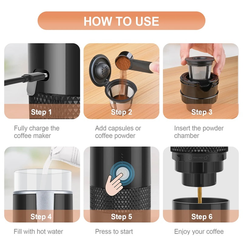Skanto | 2 i 1 Bærbar Kaffemaskin