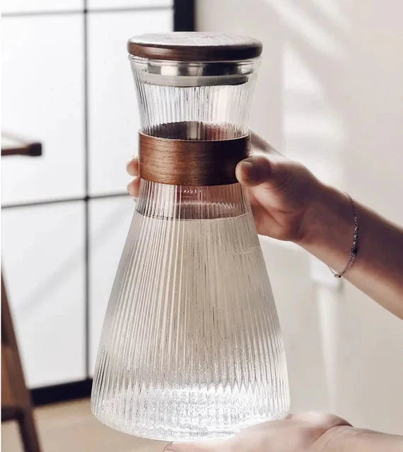 Kaldt glassvannkanne gjennomsiktig varmebestandig vannkanne med lokk | Skanto