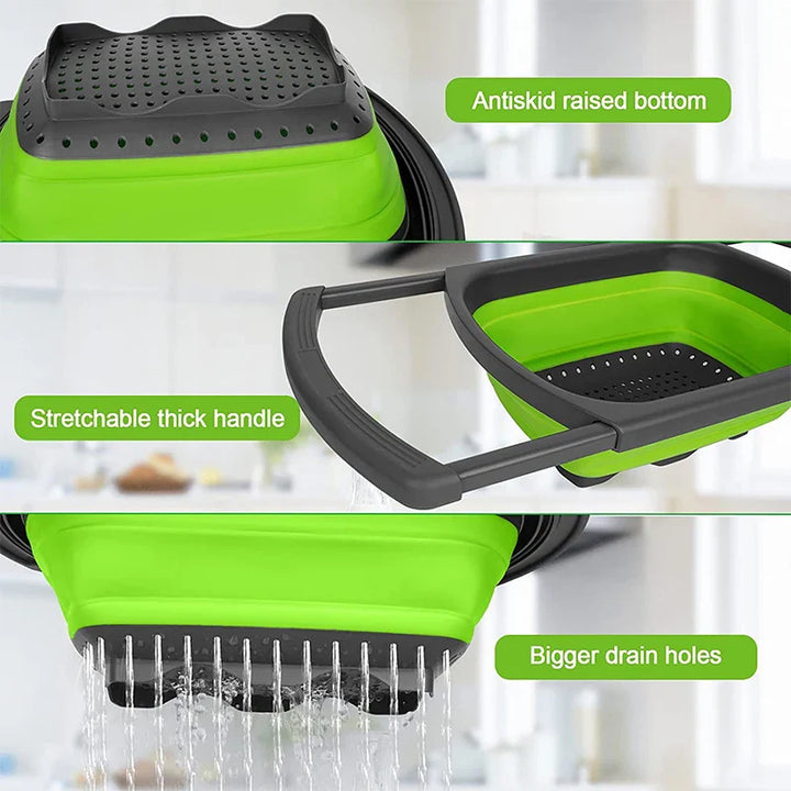 Samlebar sil med forlengbare håndtak Over-the-Sink sil | Skanto